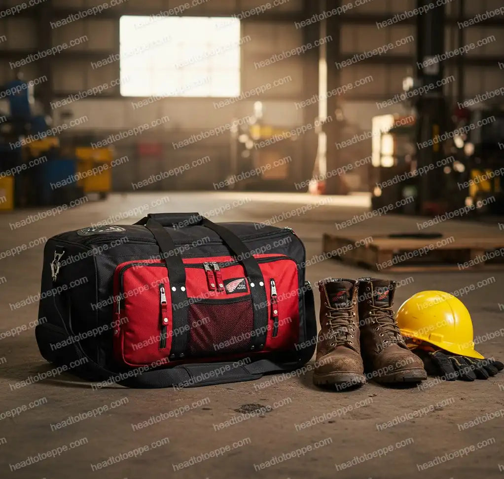 Red Wing 69101 Small Offshore Bag with Safety Boots and Hard Hat — Industrial Workwear Malaysia