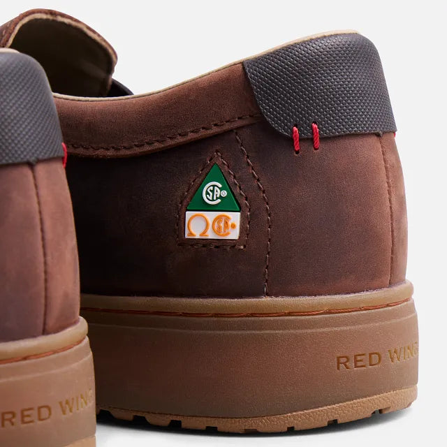 Red Wing 3538 Draftsmith Slip-On Safety Shoe - lifestyle shot showing shoe in office-to-floor environment