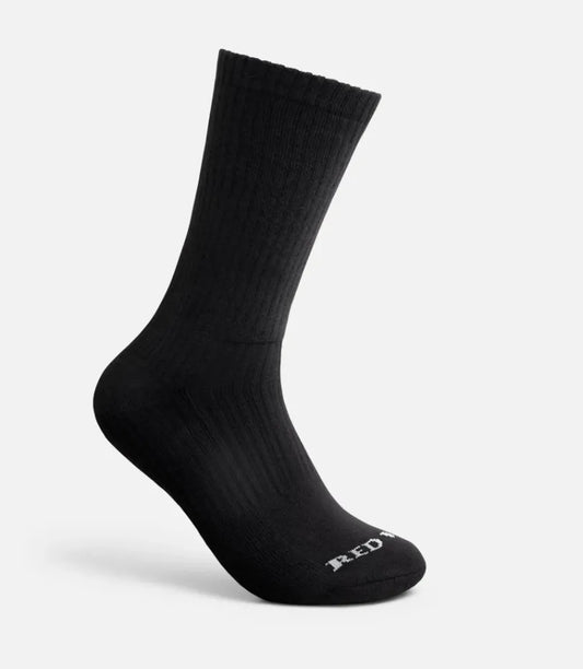 Red Wing 97266 Crew Work Socks — Black, Red Wing Toe Branding, Crew Length, Safety Boot Socks