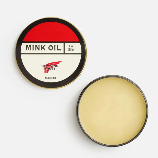 Red Wing 97105 Mink Oil — 3oz Tin Open, Leather Boot Conditioner, Made in USA