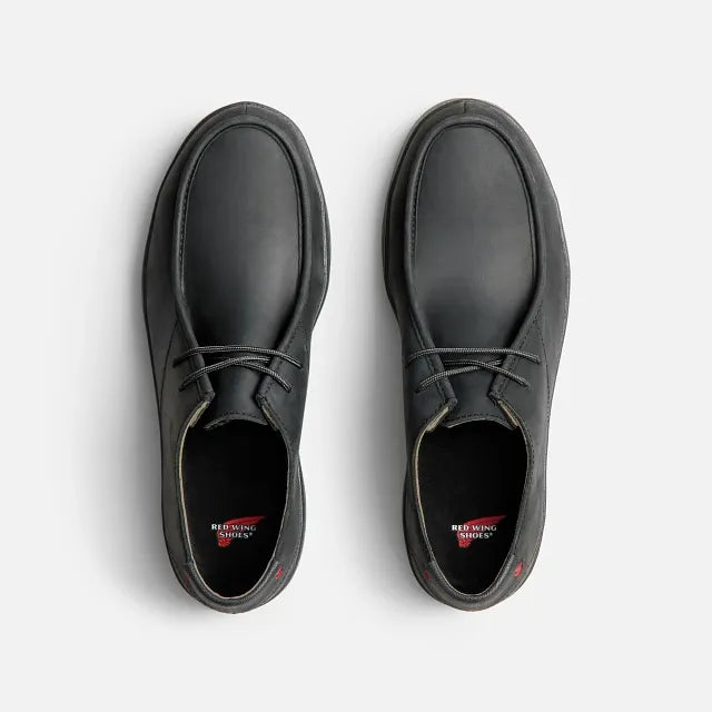 Red Wing 2182 Draftsmith Oxford Safety Shoe - top view showing pair with Red Wing branded insole and moc toe stitching detail