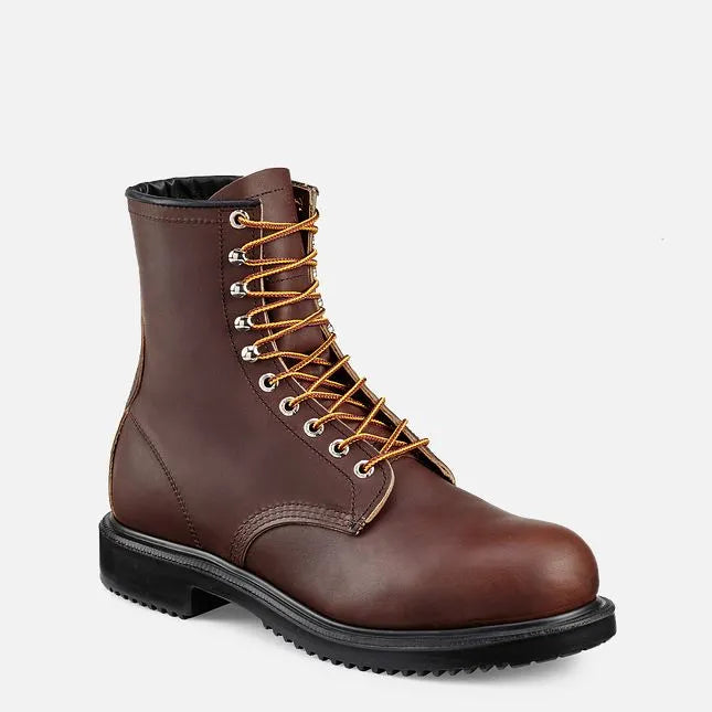 Red Wing 2233 SuperSole 8-Inch Safety Boot — Brown Leather, Steel Toe, EH Rated, Malaysia
