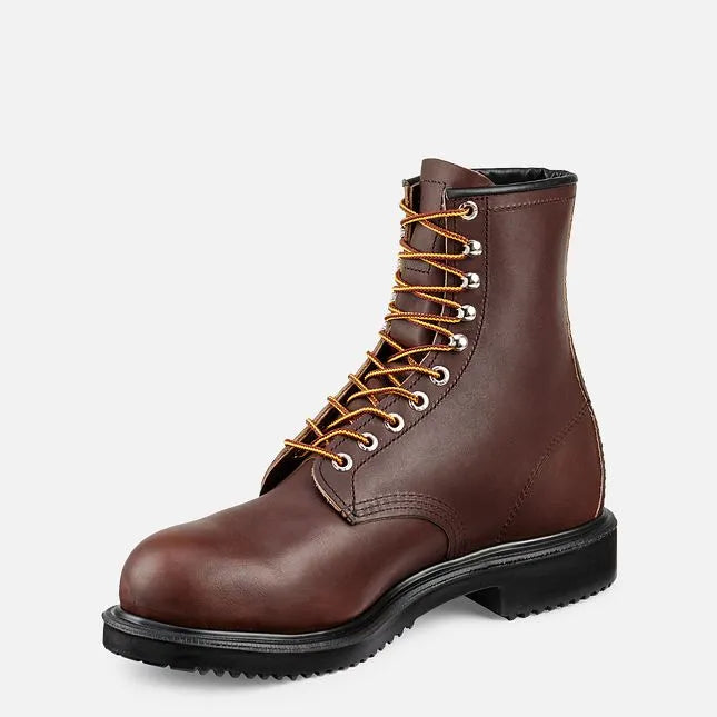 Red Wing 2233 SuperSole Safety Boot — Side Profile, 8-Inch Height, Brown Leather Upper