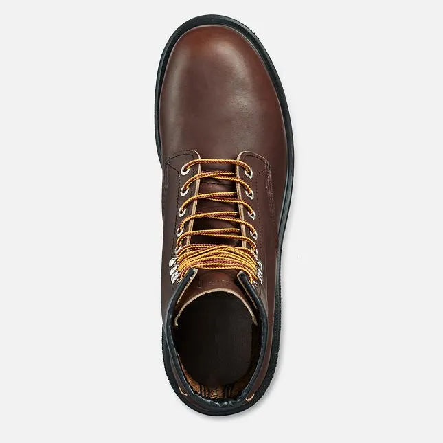 Red Wing 2233 SuperSole Safety Boot — Top View, Lace-Up, Steel Toe Cap, Brown Leather