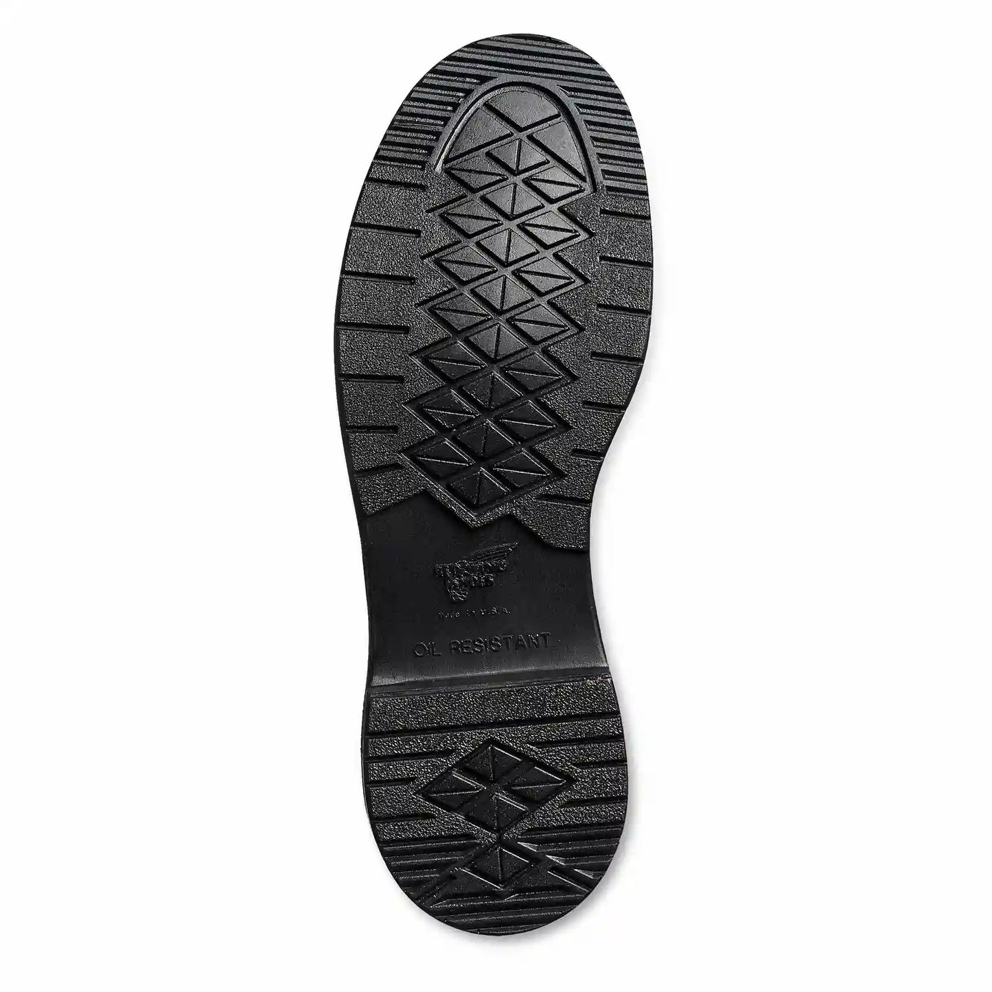 Red Wing 2245 SuperSole Outsole — Oil Resistant, Made in USA, Red Wing Wing Logo, Diamond Tread