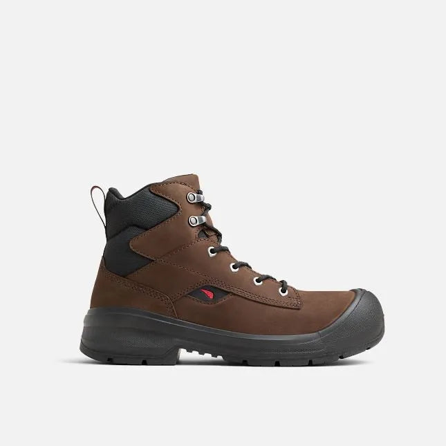 Red Wing 3028 VersaPro 6-Inch Safety Boot – Lateral Side View – Brown Waterproof Nubuck Leather