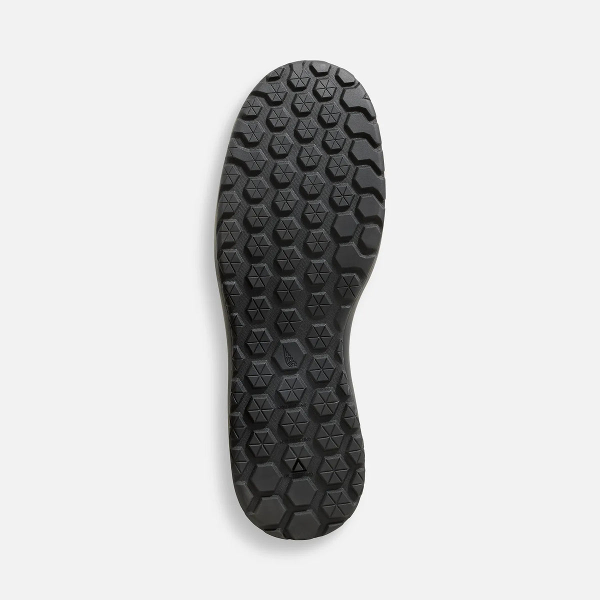 Red Wing 3090 Excelon Oxford Safety Shoe - outsole view showing Excelon EH non-marking black rubber tread pattern