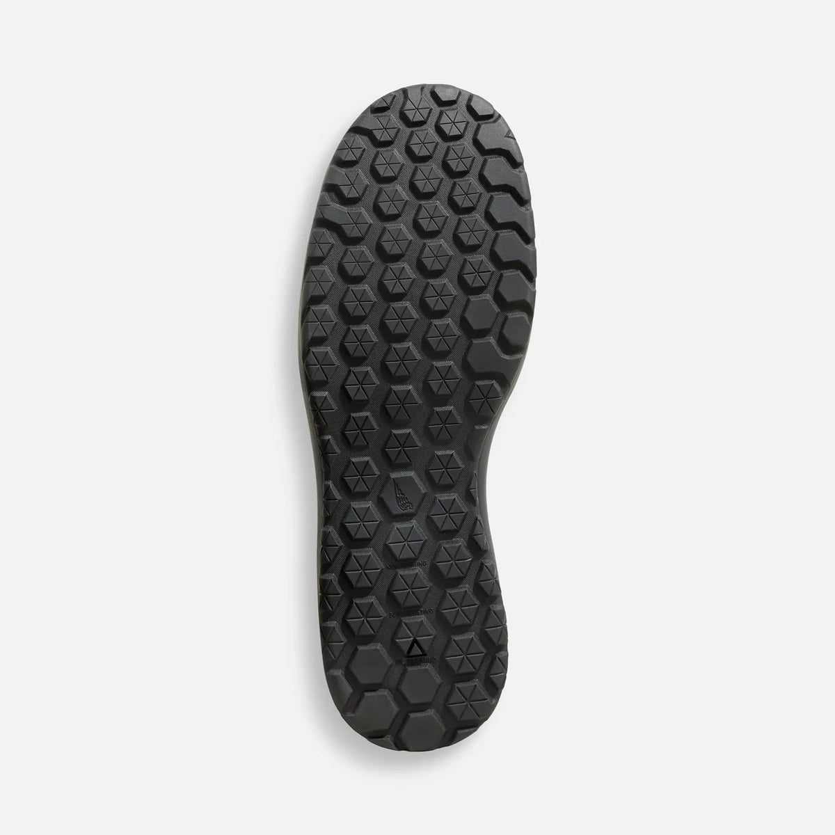 Red Wing 3093 Excelon Slip-On Safety Shoe - outsole view showing Excelon EH non-marking black rubber tread pattern