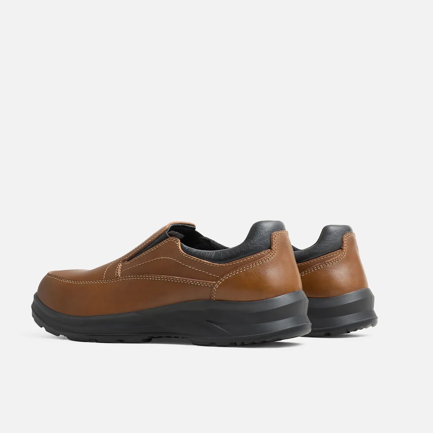Red Wing 3253 ComfortMax OTF Oxford — Rear View Pair, Padded Collar, Brown Leather, Slip-On