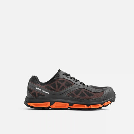 Red Wing 6338 Athletics Sport Low Cut Safety Shoe — Dark Grey Mesh, Orange Midsole, Composite Toe