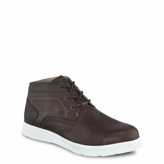 Red Wing 6719 Cross-Lite Chukka Safety Shoe — Front 3/4 View, Composite Toe, Brown Leather, EH Rated