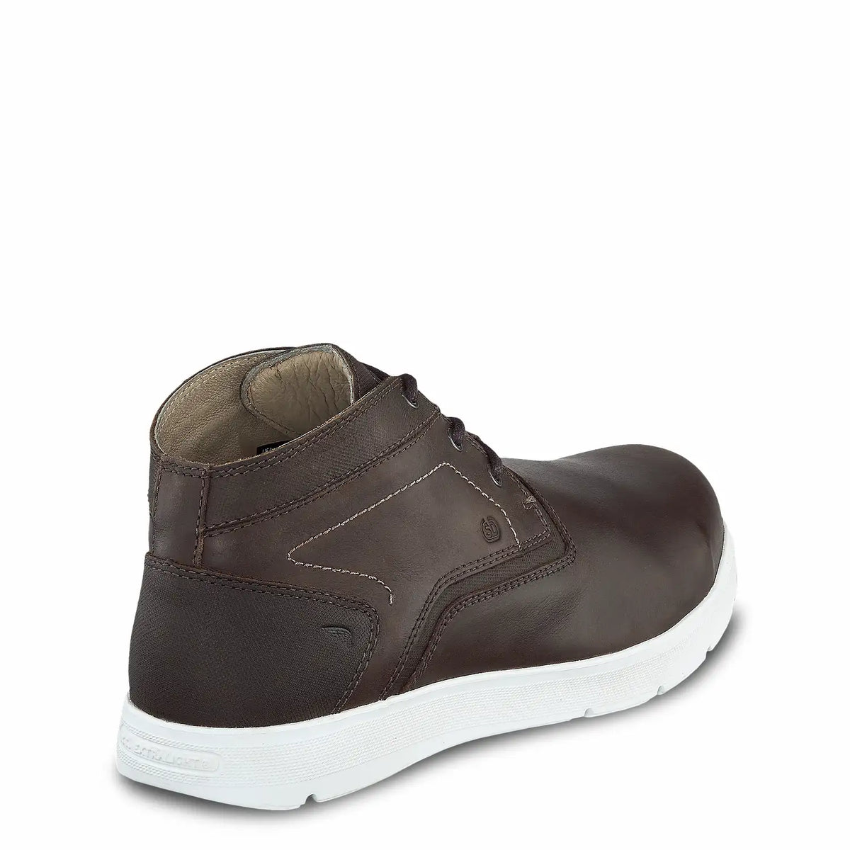 Red Wing 6719 Cross-Lite Chukka — Rear View, Brown Leather, White Cross-Lite Outsole, Pull Tab