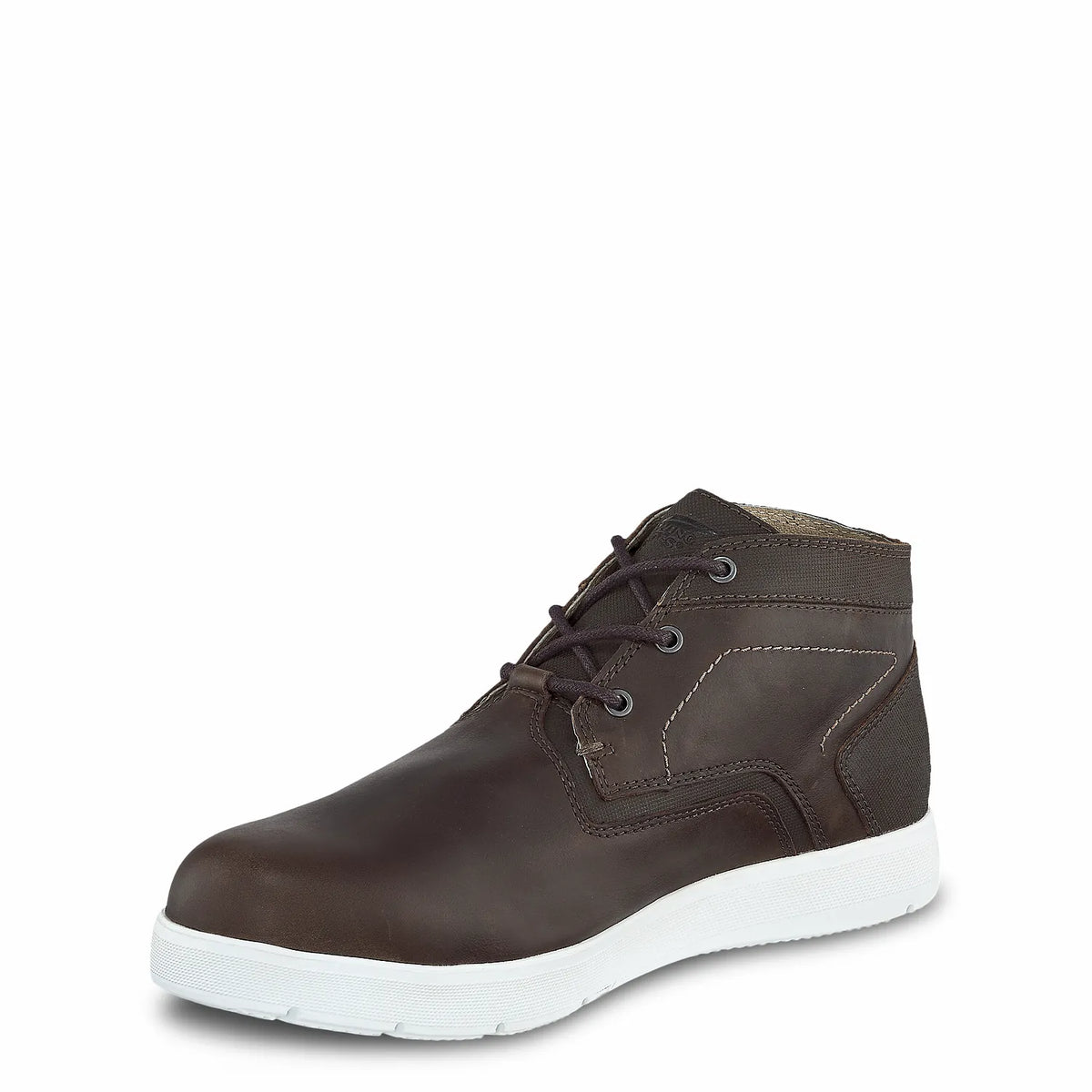 Red Wing 6719 Cross-Lite Chukka Safety Shoe — Dark Brown Leather, White Outsole, Composite Toe