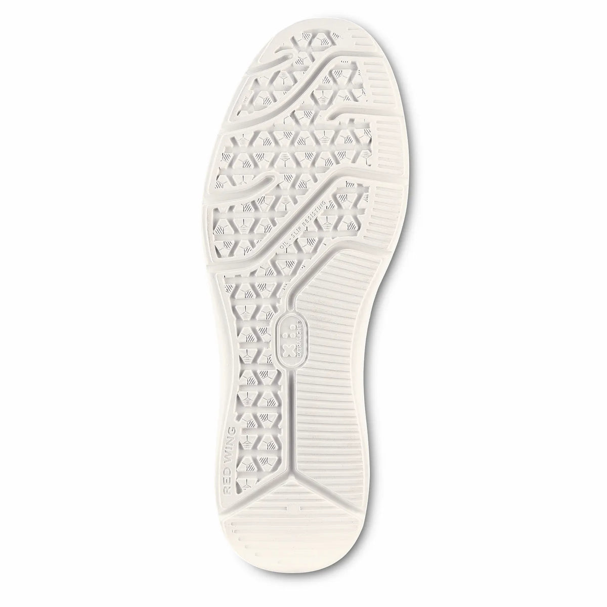 Red Wing 6719 Cross-Lite Outsole — Oil & Slip Resistant, Red Wing Logo, Lightweight White Sole