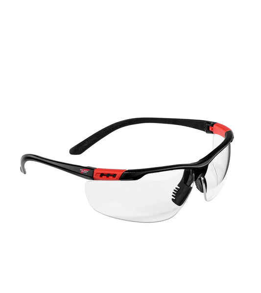 Red Wing 95213 Medium Weight Safety Glasses — Clear Lens, Black & Red Frame, Anti-Fog, Red Wing Shoes
