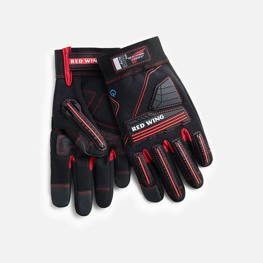 Red Wing 95249 Master Elite Safety Gloves — Pair View, Knuckle Guards, Impact Protection, Black & Red