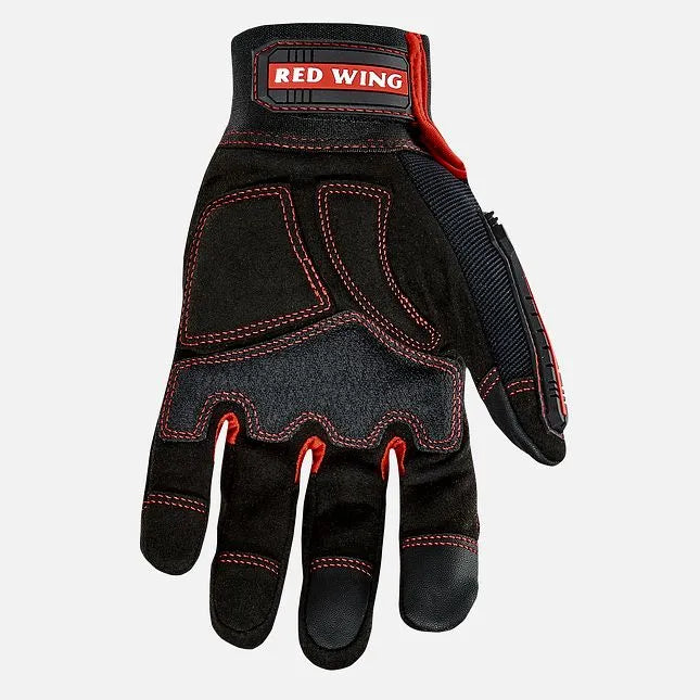 Red Wing 95249 Master Elite Safety Gloves — Palm View, Reinforced Synthetic Palm, Suede Patches, Red Wing Logo
